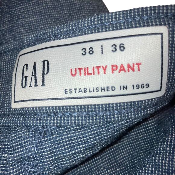 NWT Men’s Gap Blue Linen Utility Pant -size 36w 36l - Picture 7 of 13